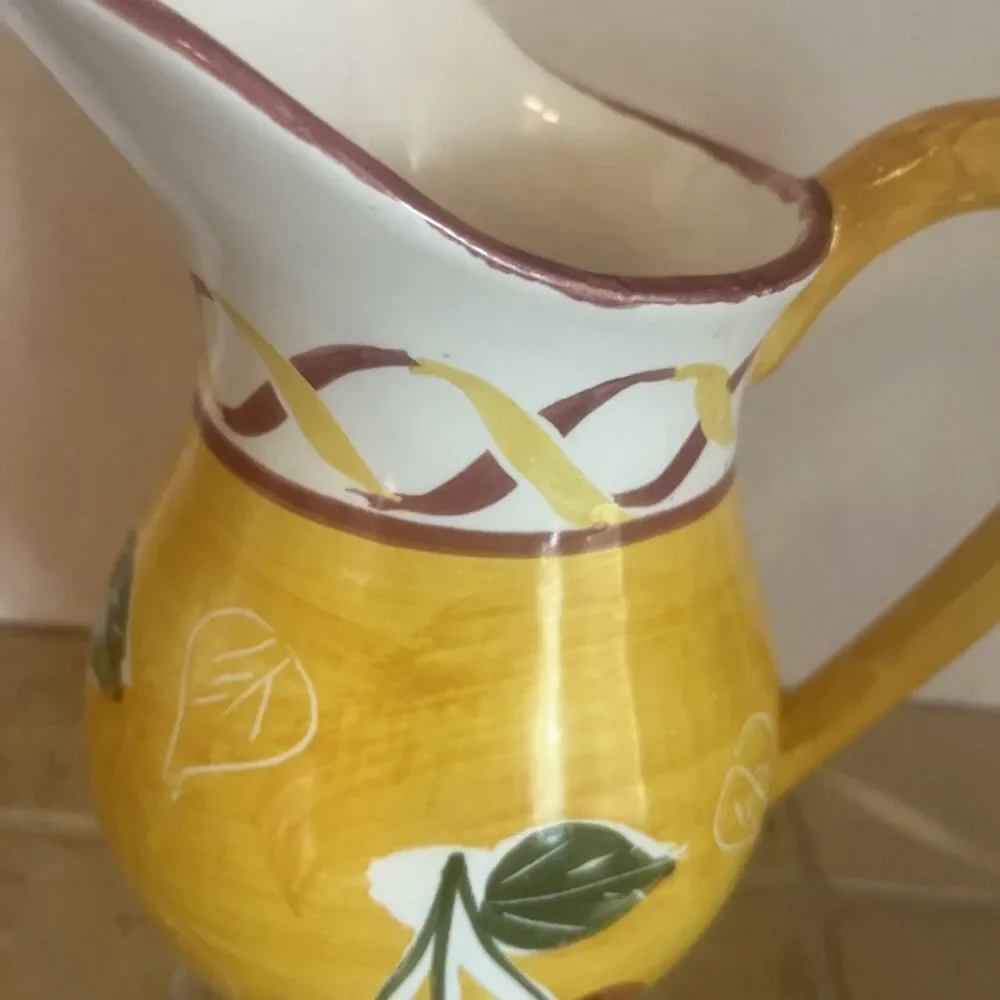 Pottery Barn handmade in Mexico ceramic cherry Fruit Pitcher